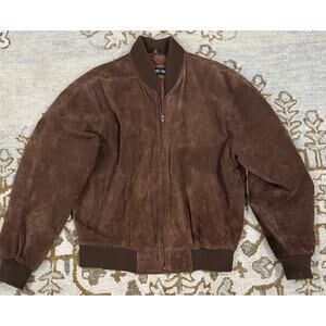 U2 Men's Vintage 'Wear Me Out' Suede Leather Jacket Men’s Medium